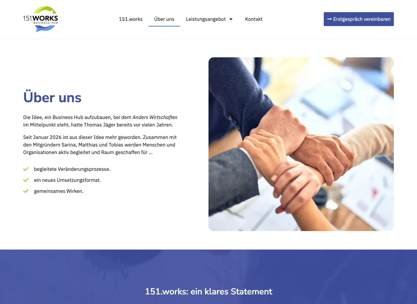 151.works: Über uns: die Menschen und die gemeinsame Haltung hinter 151.works.